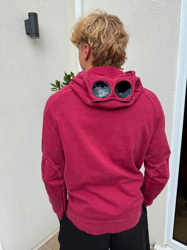 Red CP Company Goggle Hoodie