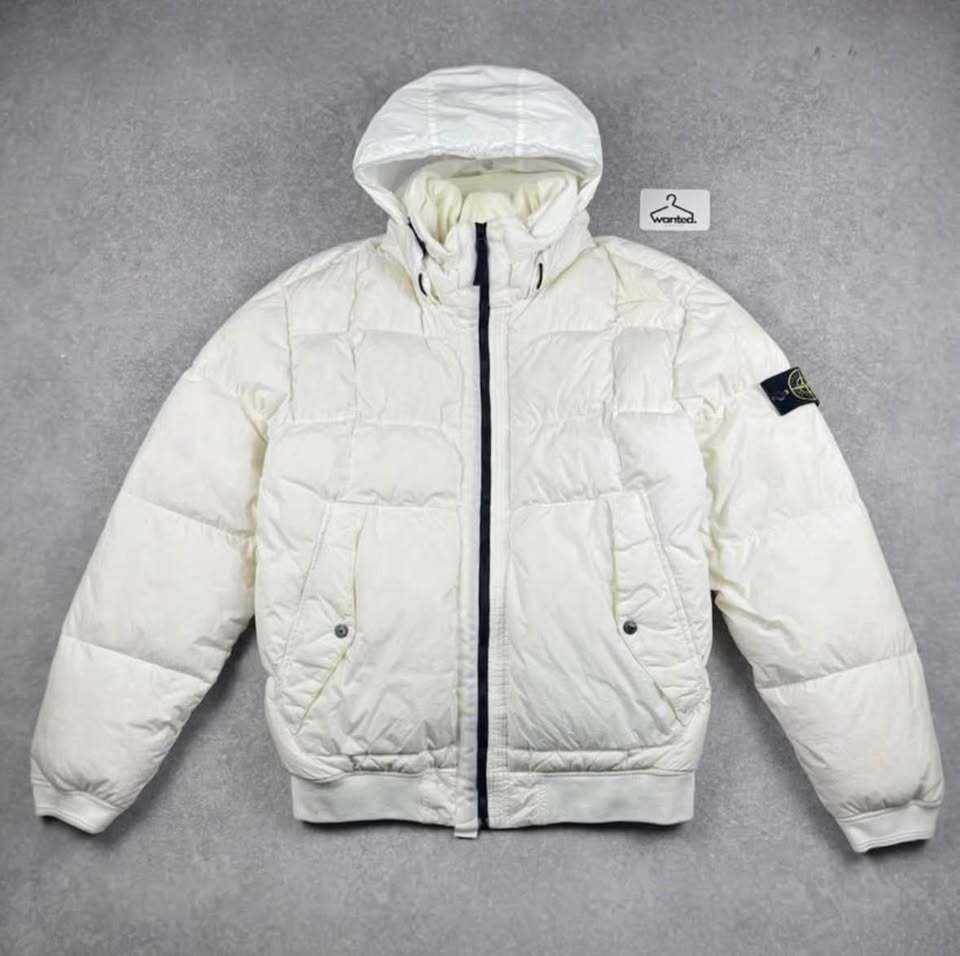 White Stone Island Crinkle Reps NY Down Jacket