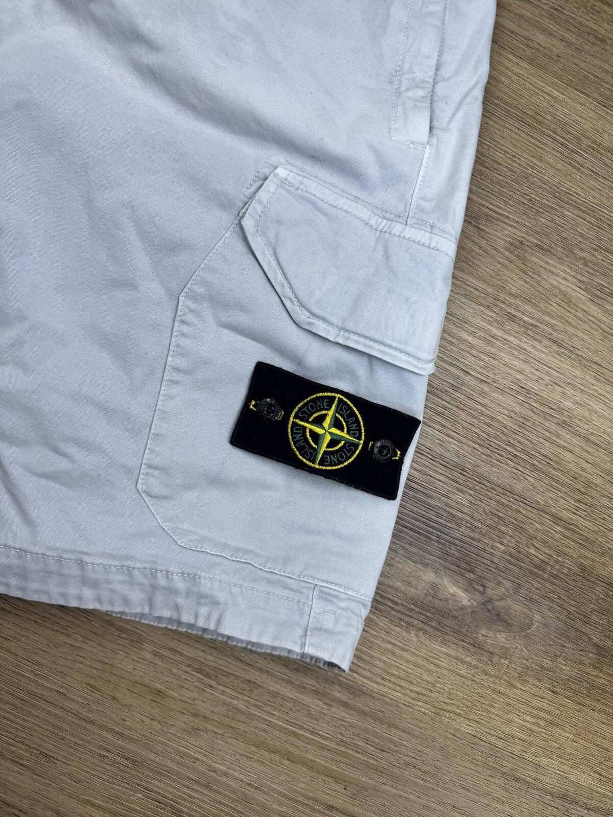 Stone Island SS2020 Light Blue Cotton Cargo Bermuda Shorts - W30