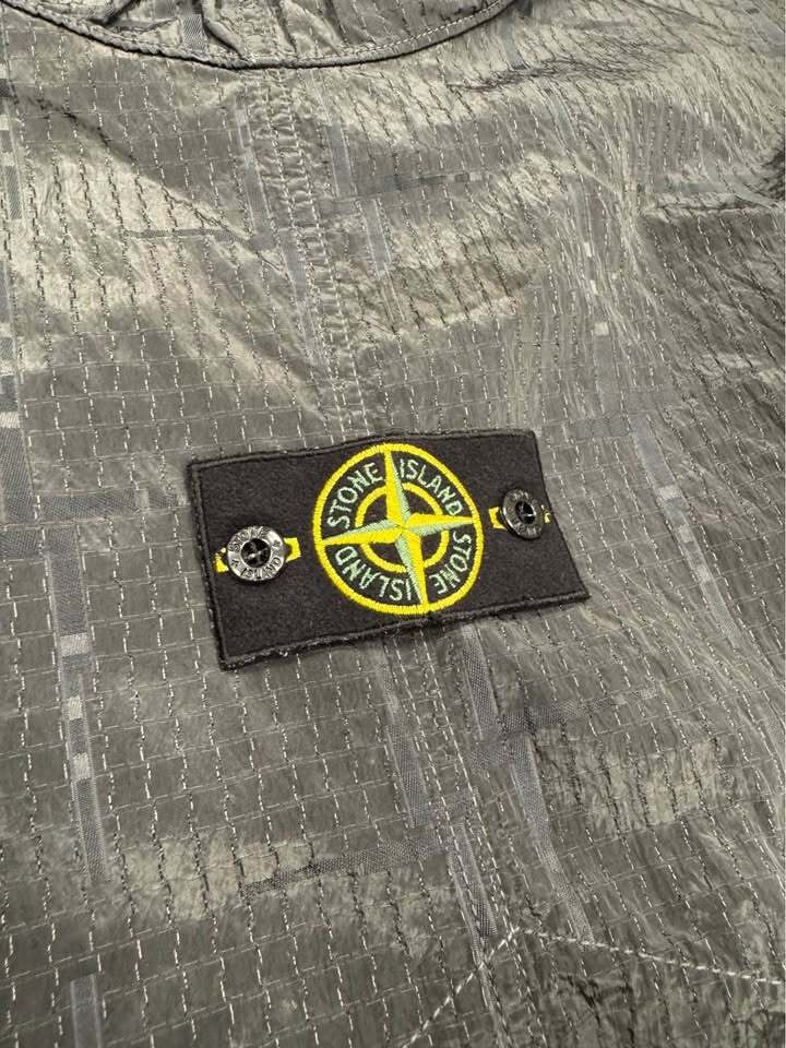 Grey Nylon Metal Jacquard Jacket
