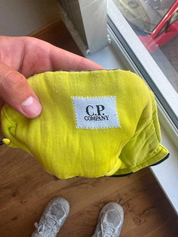 CP Company Quarter Zipped Jumper in Lime Green