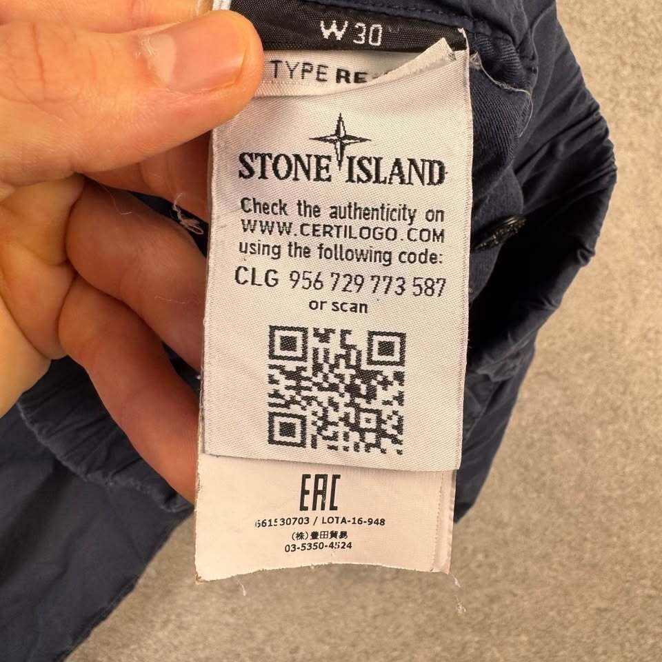 Navy Stone Island Cargo Trousers