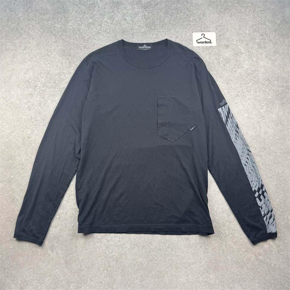 Black Stone Island Shadow Project Long Sleeve Tee