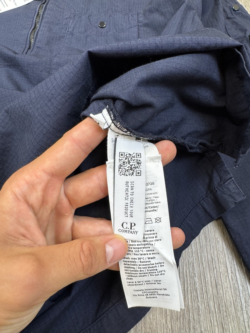 C.P. Company Navy Ripstop Quarter-Zip Lens Overshirt - Medium