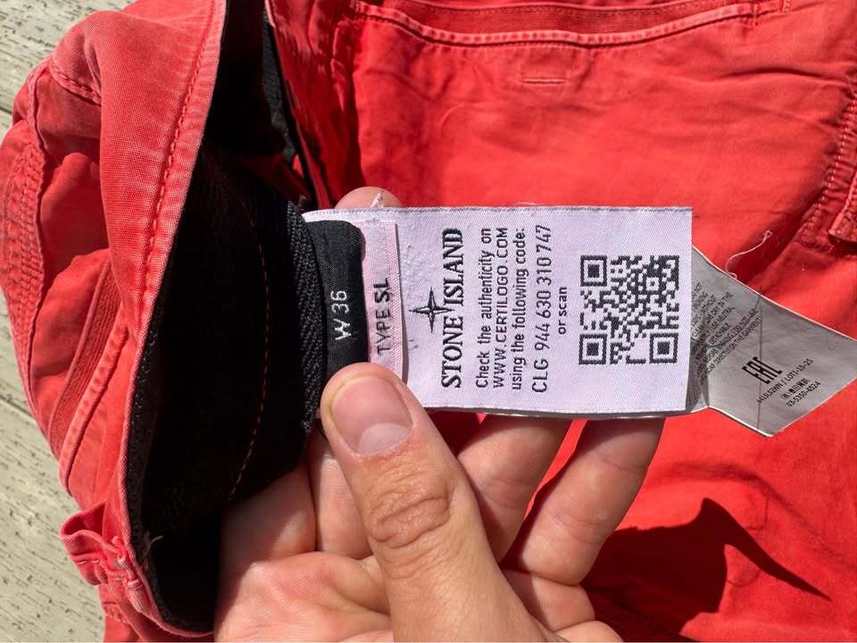 Red Stone Island Cargo Shorts