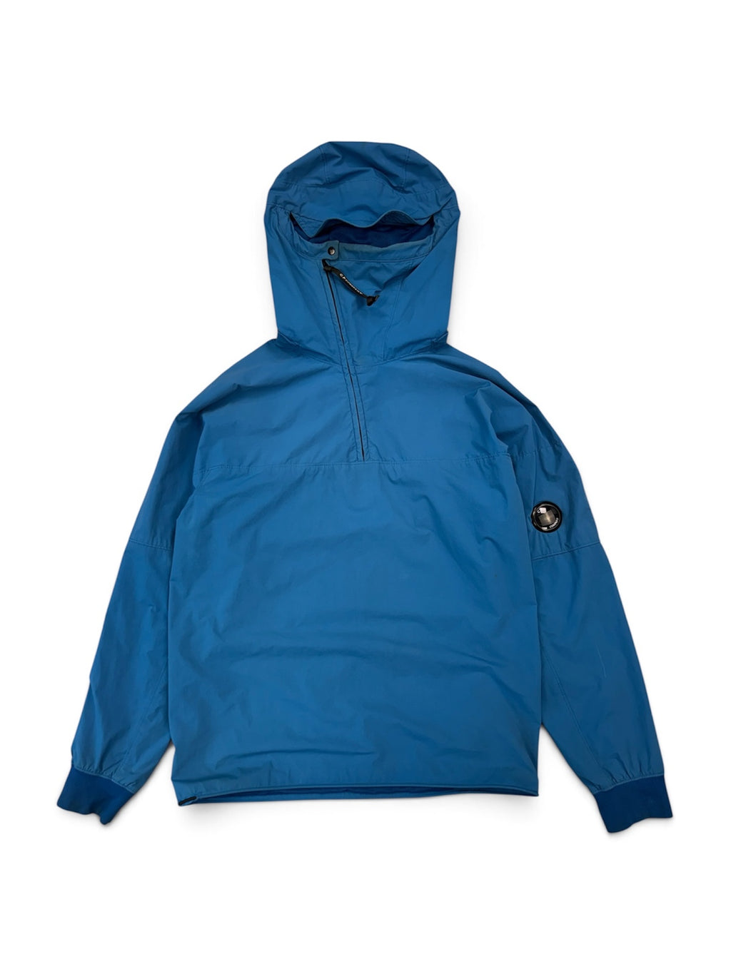 C.P. Company Blue Stretch Nylon Lens Hooded Smock - Small
