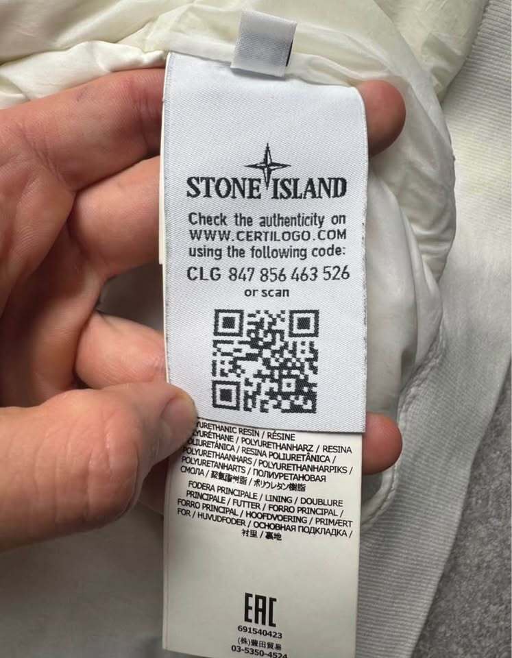 White Stone Island Crinkle Reps NY Down Jacket