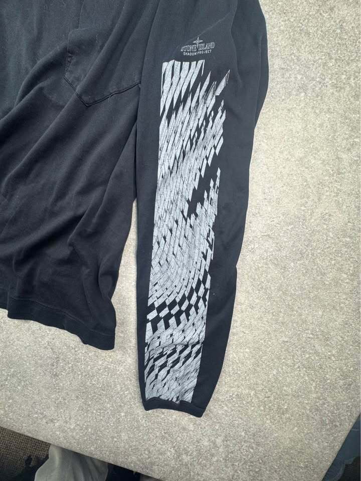 Black Stone Island Shadow Project Long Sleeve Tee