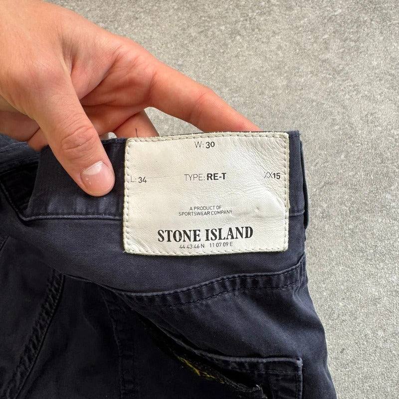 Navy Stone Island Chino Trousers