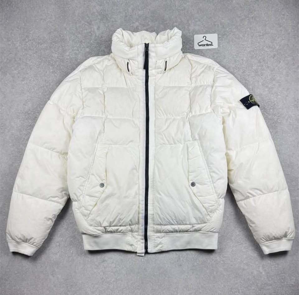 White Stone Island Crinkle Reps NY Down Jacket