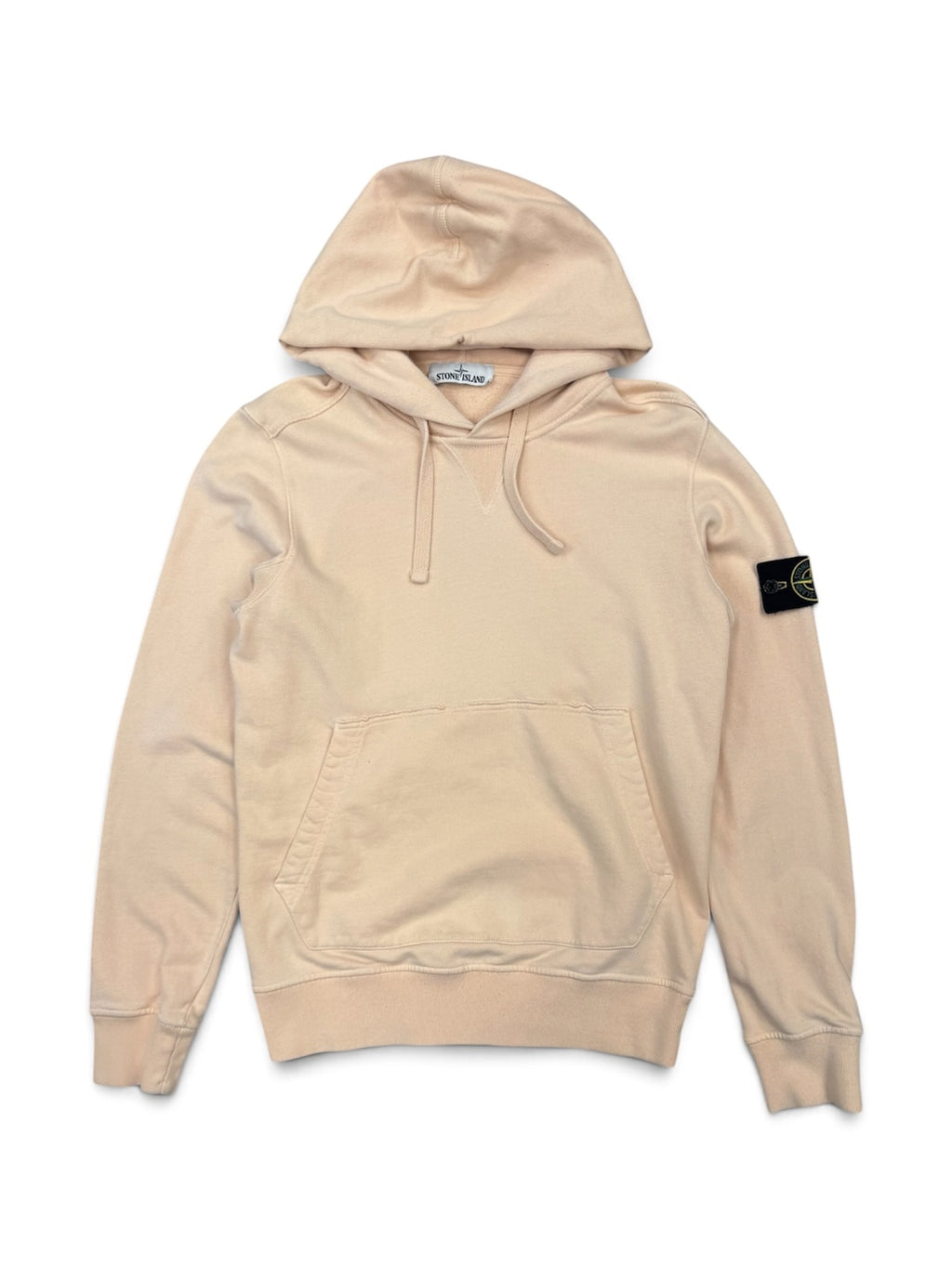 Stone Island Light Pink Garment-Dyed Pullover Hoodie - Small
