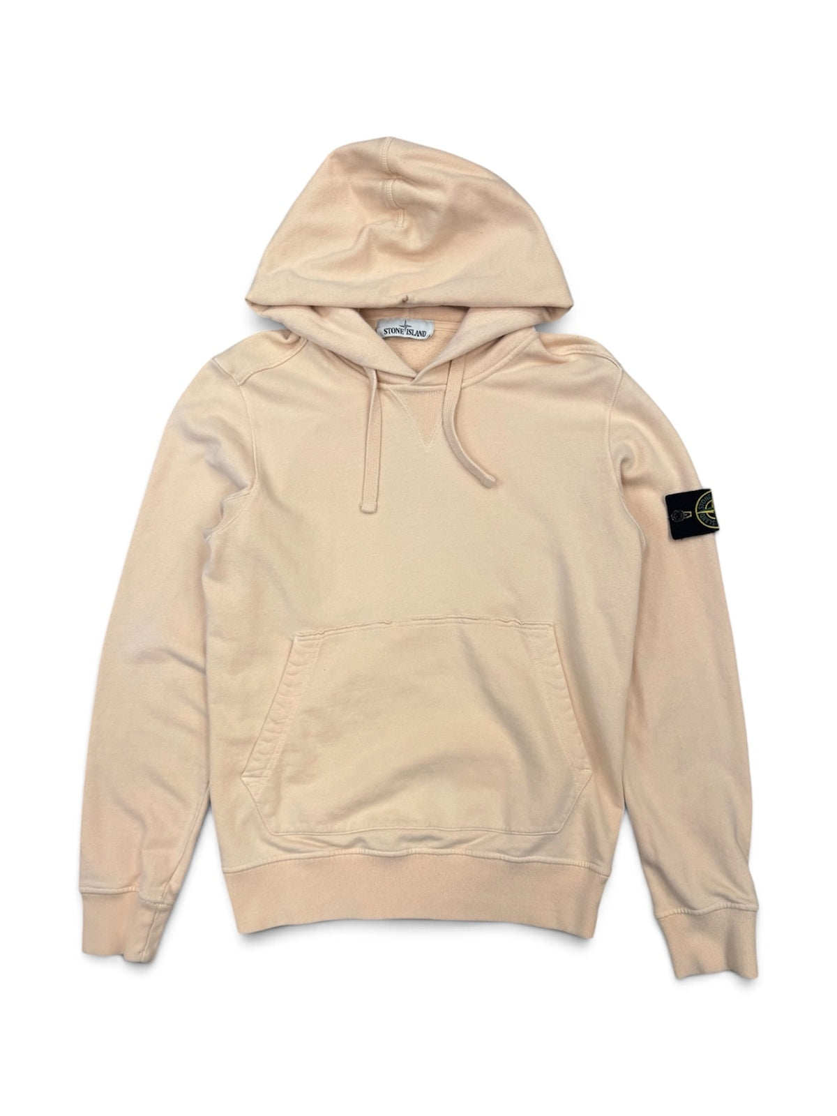 Stone Island Light Pink Garment-Dyed Pullover Hoodie - Small