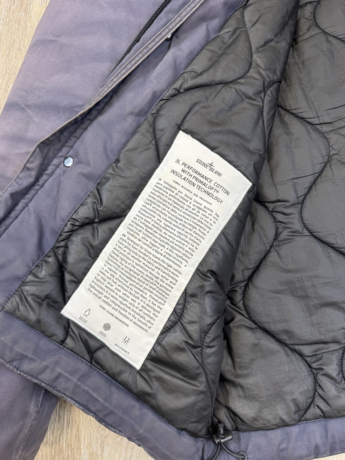 Stone Island AW13 Purple 3L Performance Cotton Primaloft Jacket - Large