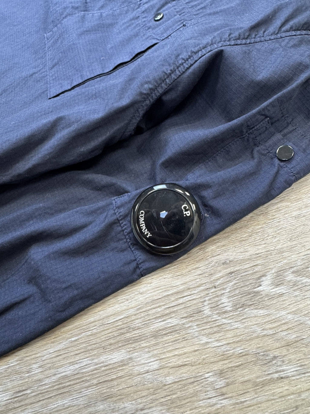 C.P. Company Navy Ripstop Quarter-Zip Lens Overshirt - Medium