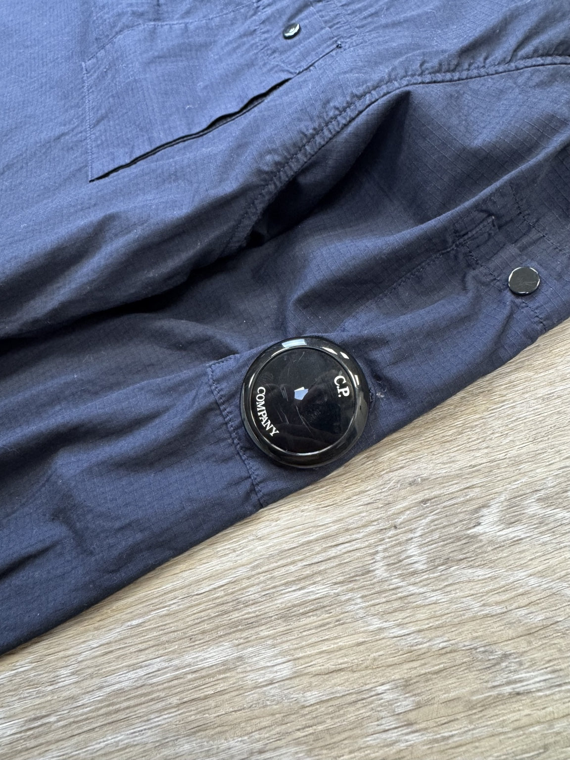 C.P. Company Navy Ripstop Quarter-Zip Lens Overshirt - Medium