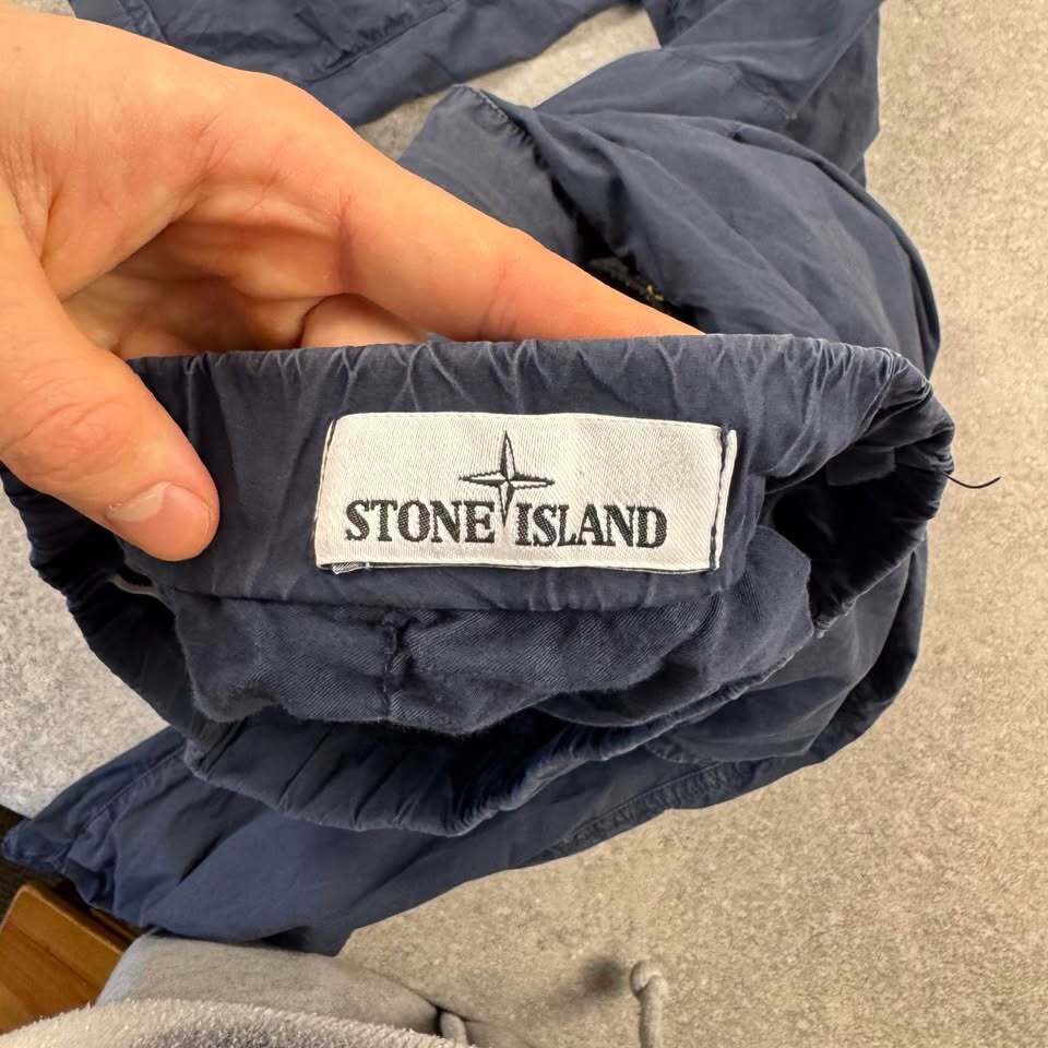 Navy Stone Island Cargo Trousers