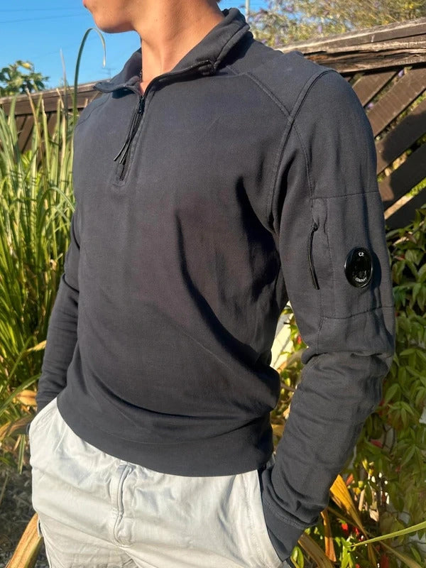 C.P. Company Quarter Zip in Navy