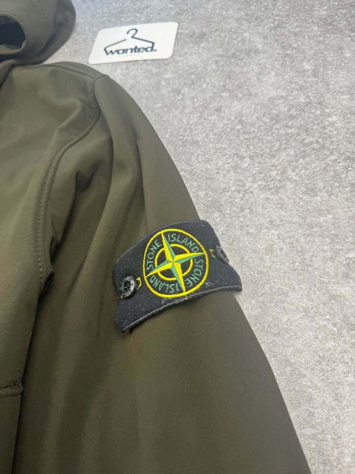 Khaki Stone Island Soft Shell-R Hooded Jacket