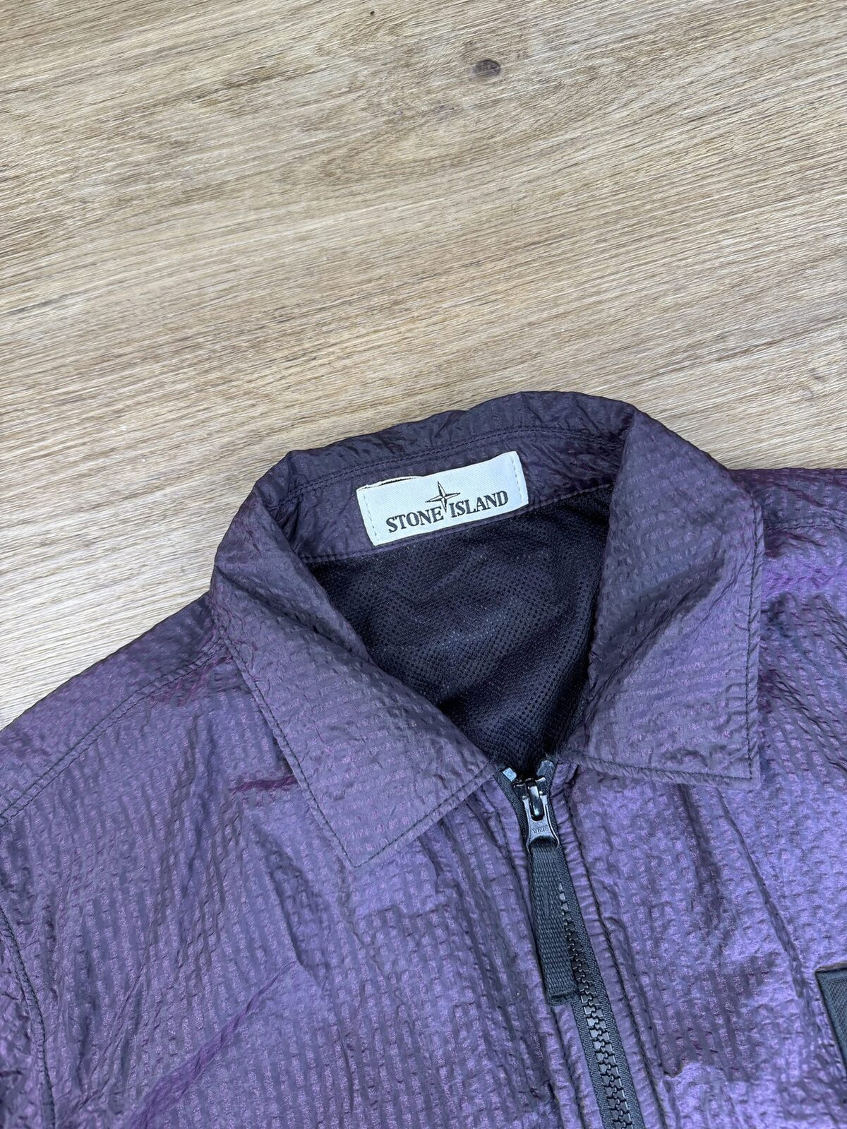 Stone Island AW2020 Purple Iridescent Nylon Seersucker Jacket - S
