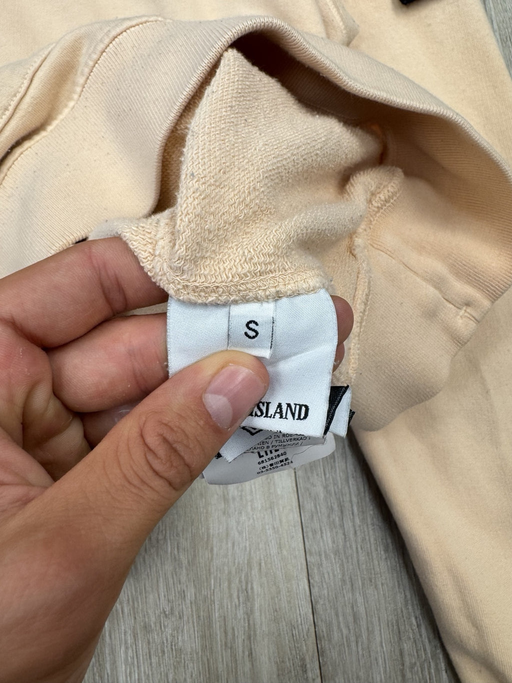 Stone Island Light Pink Garment-Dyed Pullover Hoodie - Small