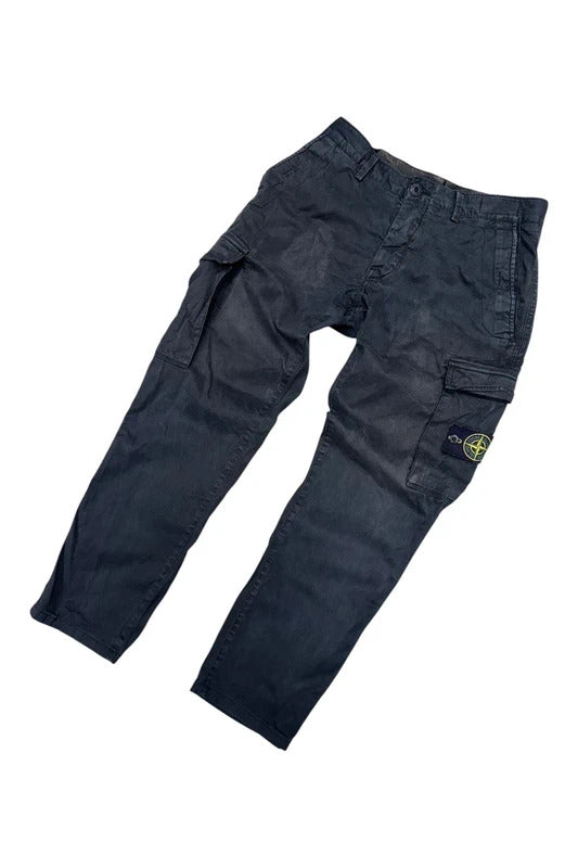 Classic Brushed Black Stone Island Cargos