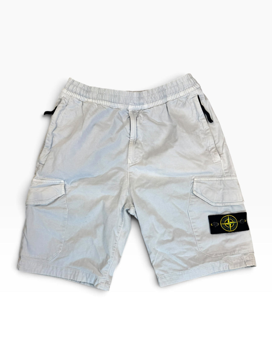 Stone Island SS2020 Light Blue Cotton Cargo Bermuda Shorts - W30