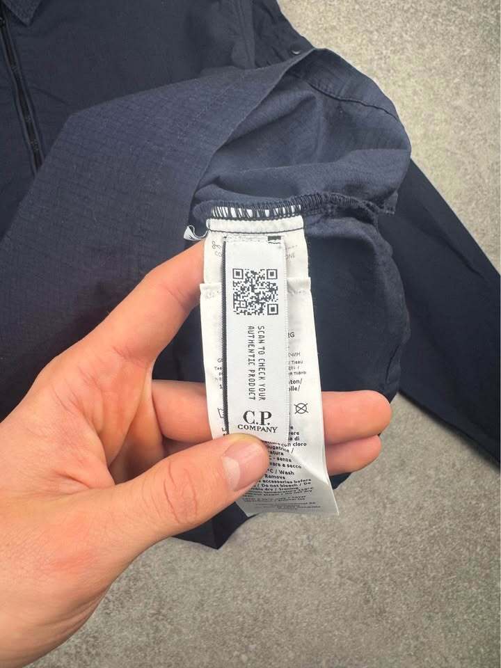 Navy C.P. Company Ripstop Quarter-Zip Lens Overshirt