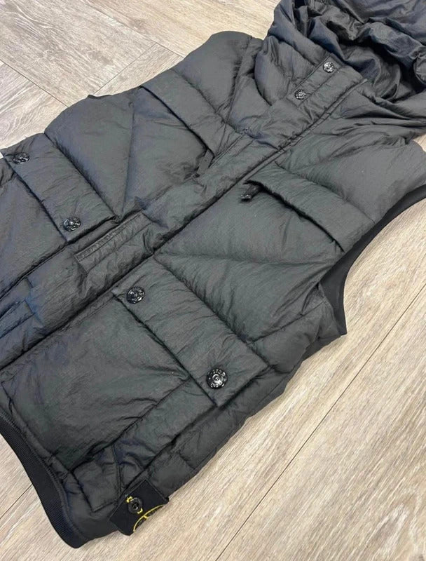 Stone Island Vintage Opaque Nylon Tela Gilet in Black