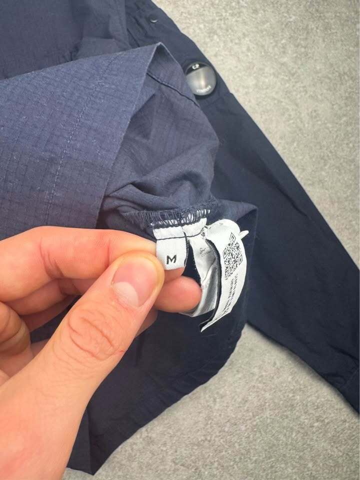 Navy C.P. Company Ripstop Quarter-Zip Lens Overshirt