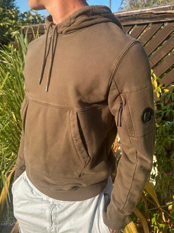 C.P. Company Hoodie in Khaki Brown