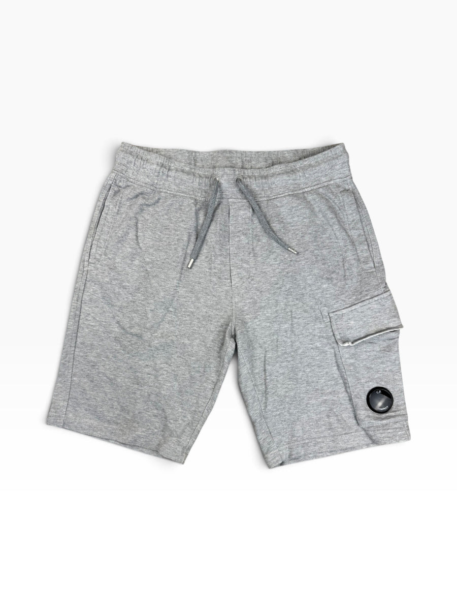 C.P. Company Micro Lens Fleece Jogger Shorts - Grey - Medium