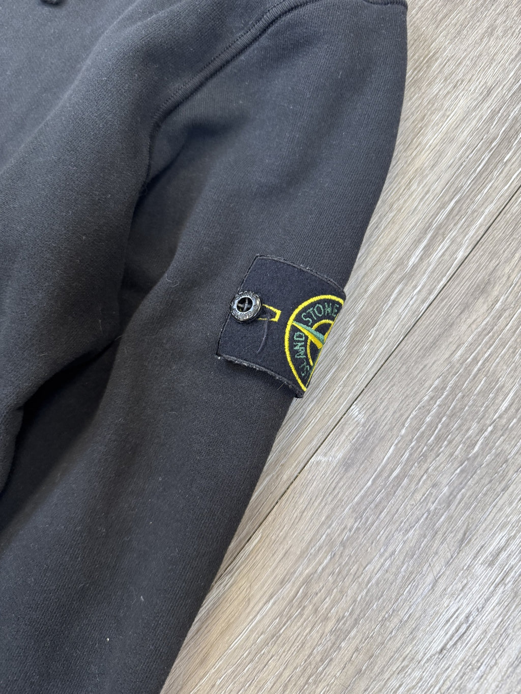 Stone Island Black SS20 Garment-Dyed Cotton Fleece Hoodie - Large