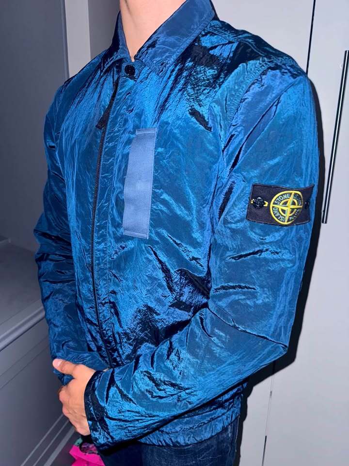 Blue Stone Island Nylon Metal Shimmer Jacket