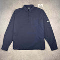 Navy C.P. Company Ripstop Quarter-Zip Lens Overshirt