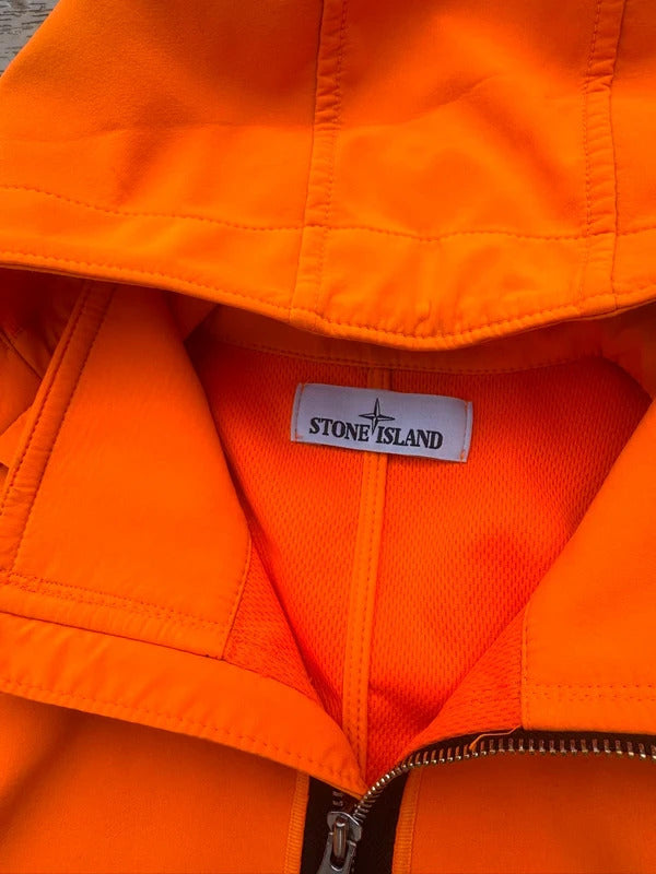 Orange Stone Island Light Soft Shell-R