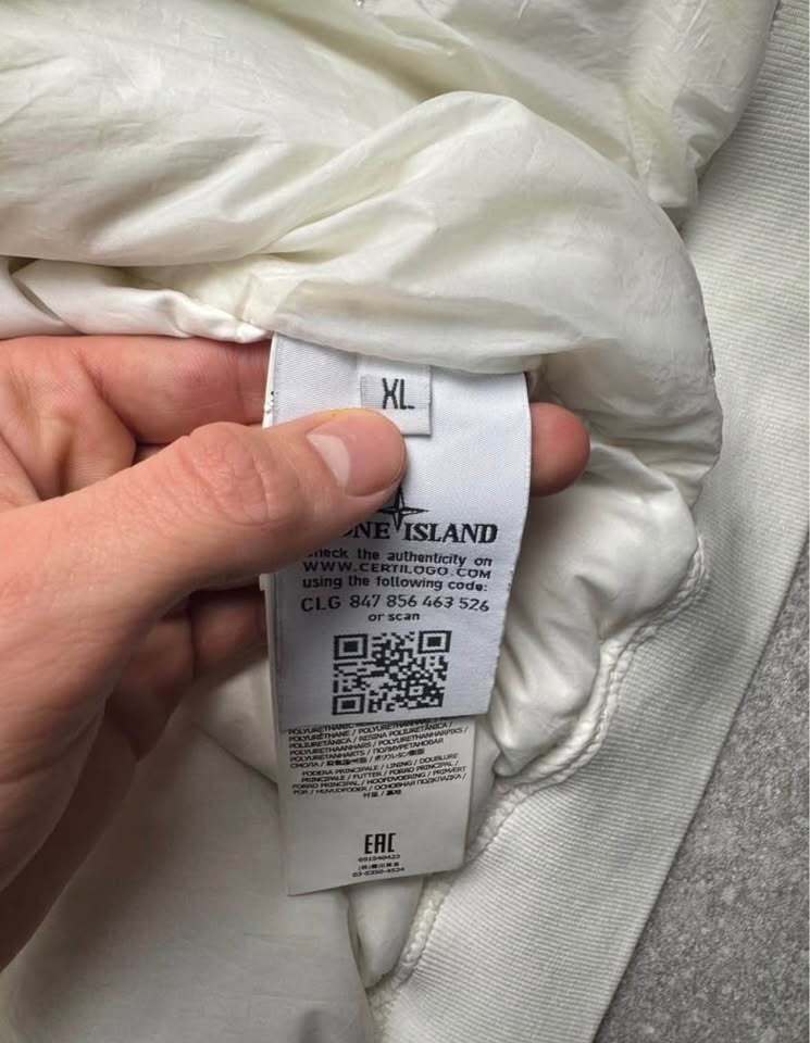 White Stone Island Crinkle Reps NY Down Jacket