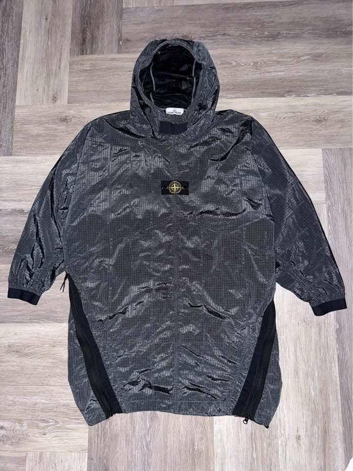 Grey Nylon Metal Jacquard Jacket