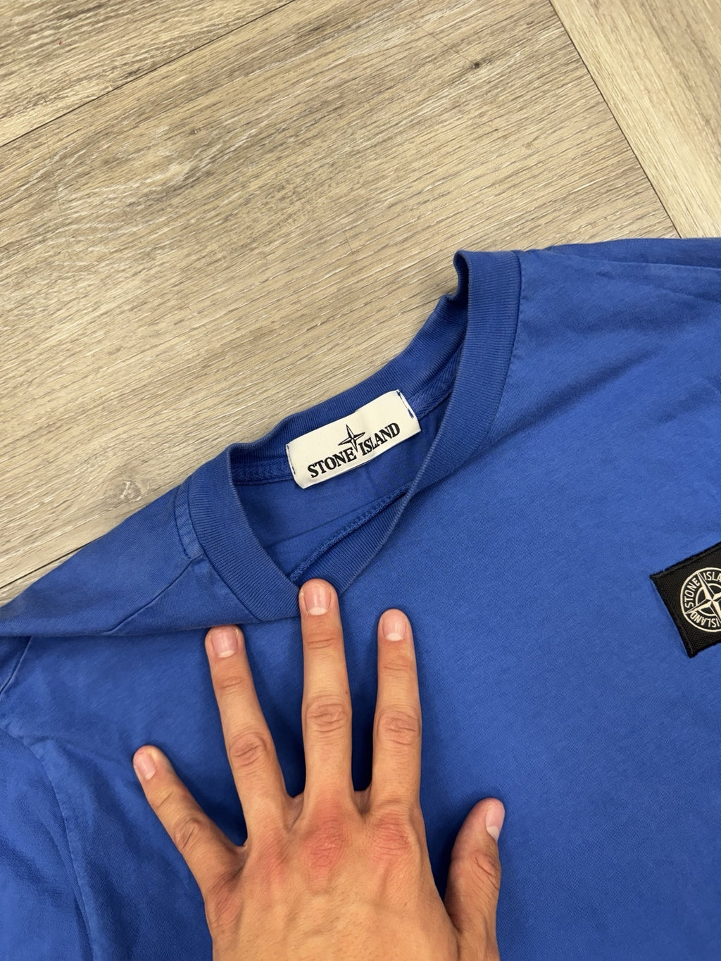 Stone Island Royal Blue Compass Logo T-Shirt - Medium