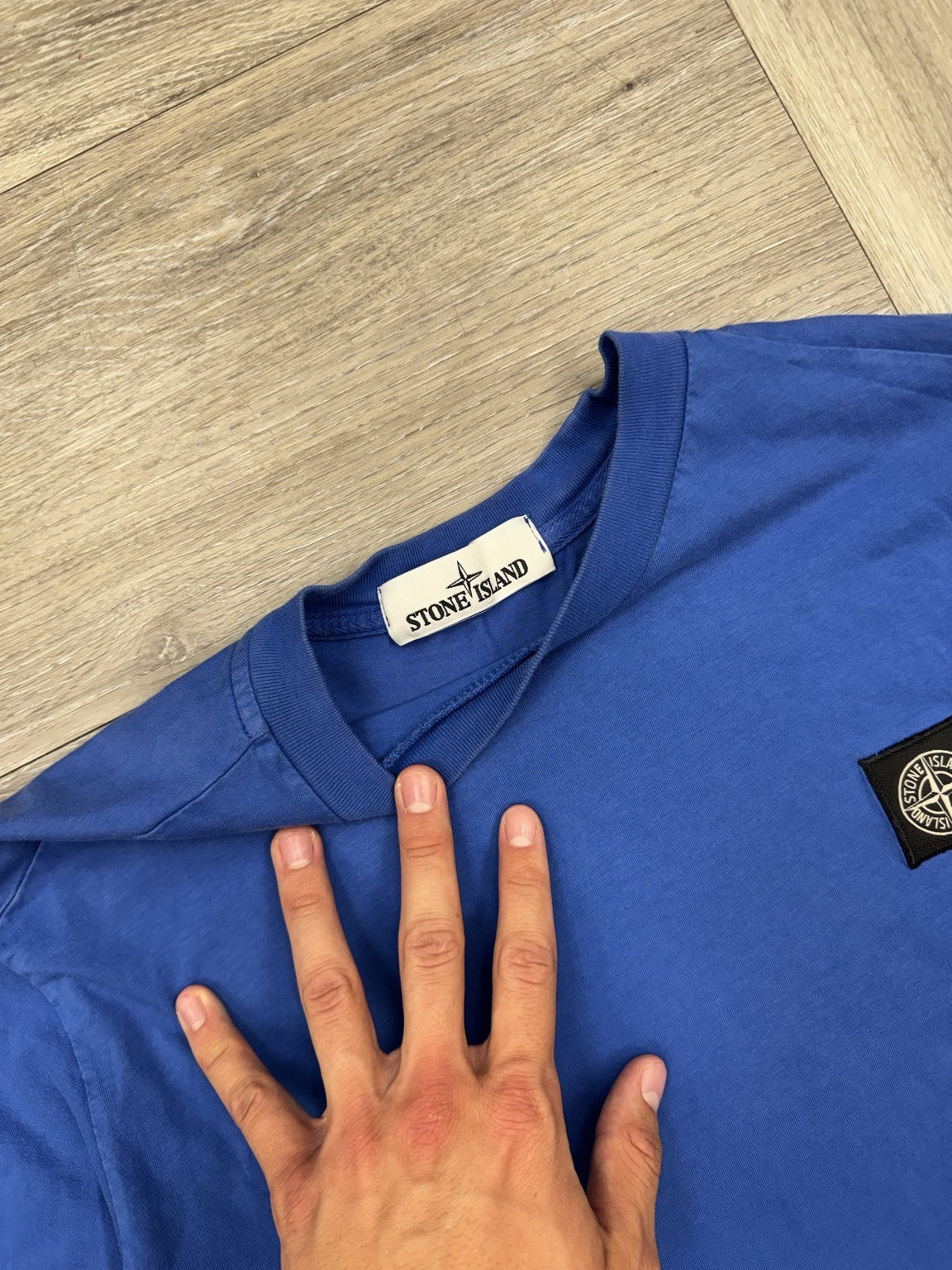 Stone Island Royal Blue Compass Logo T-Shirt - Medium