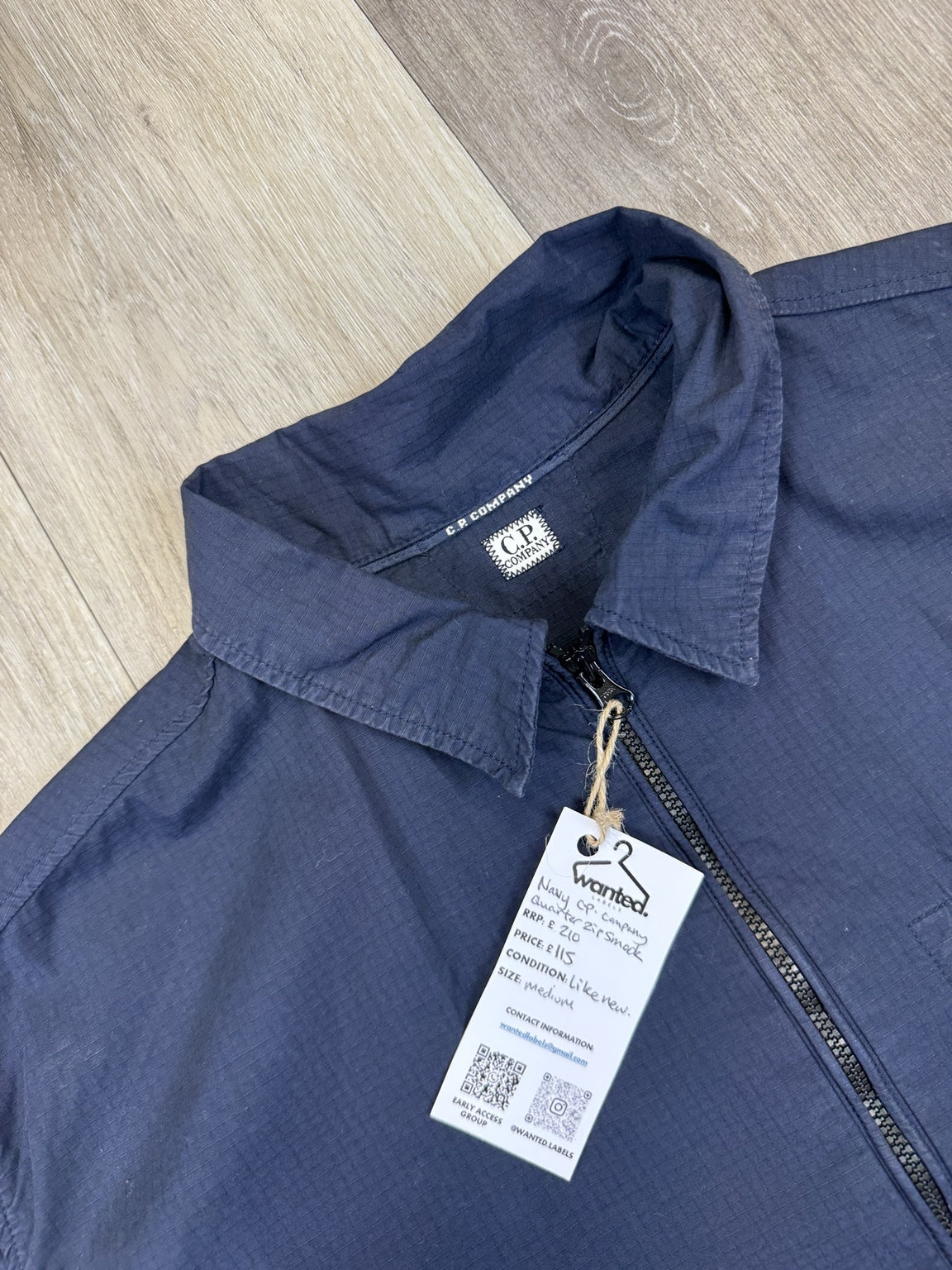 C.P. Company Navy Ripstop Quarter-Zip Lens Overshirt - Medium