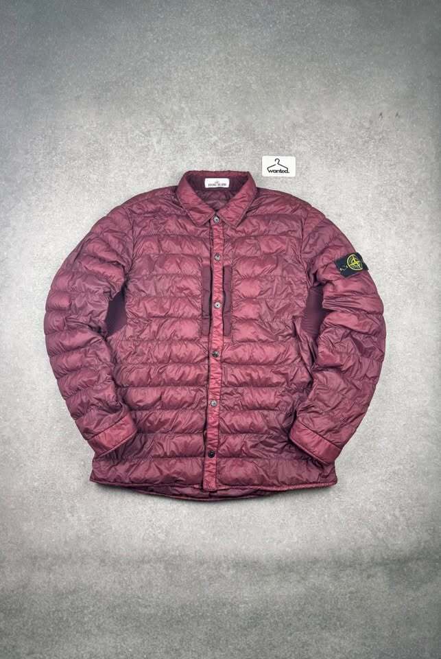 Stone Island Down Overshirt Garment Dyed Micro Yarn Jacket