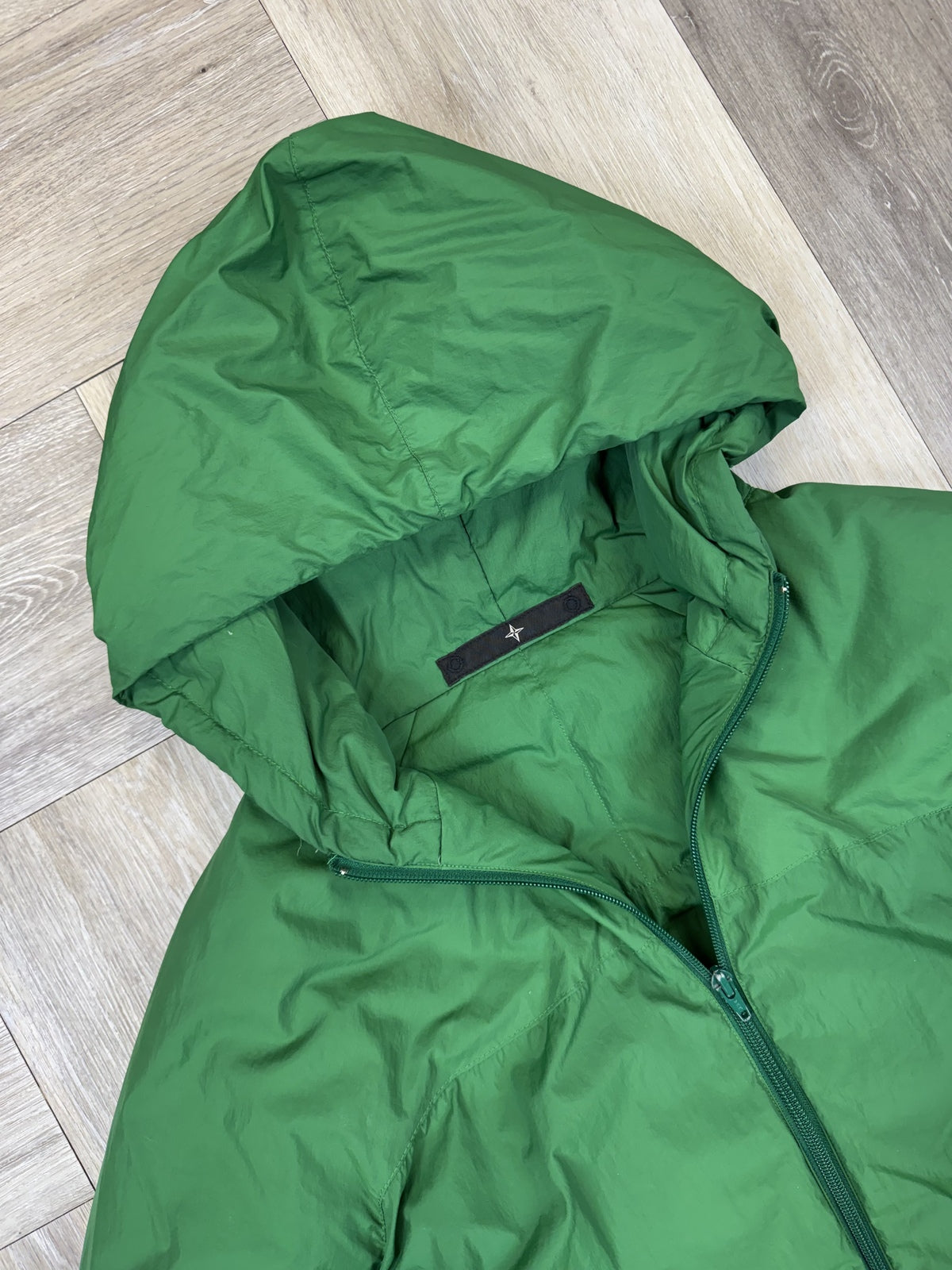 Stone Island Denims Vintage AW04 Green Nylon Goose Down Jacket - Large