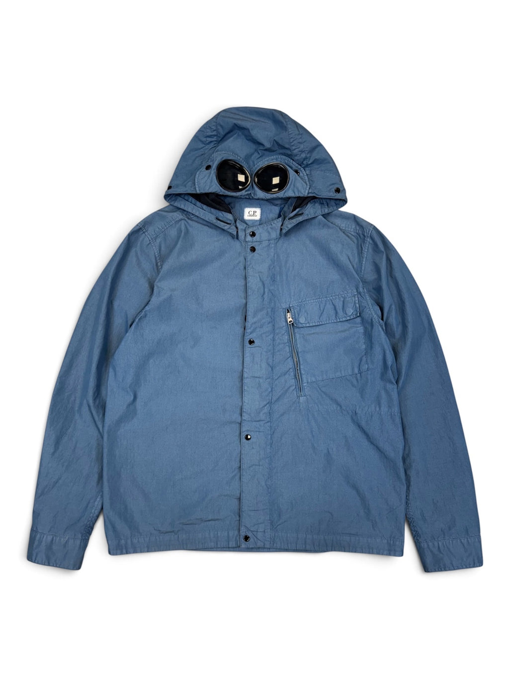 C.P. Company Sky Blue 50 Fili Hooded Goggle Jacket - XL