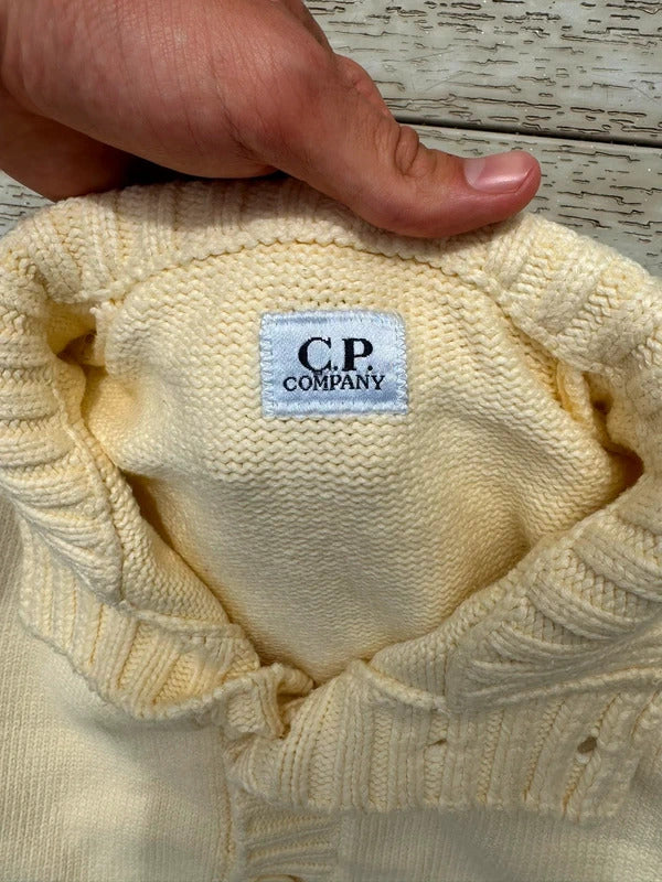 CP Company Heavy Cream Knit Cardigan