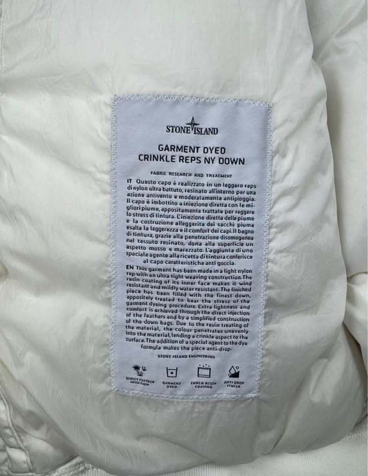 White Stone Island Crinkle Reps NY Down Jacket