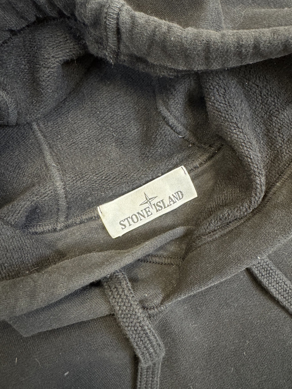 Stone Island Black SS20 Garment-Dyed Cotton Fleece Hoodie - Large