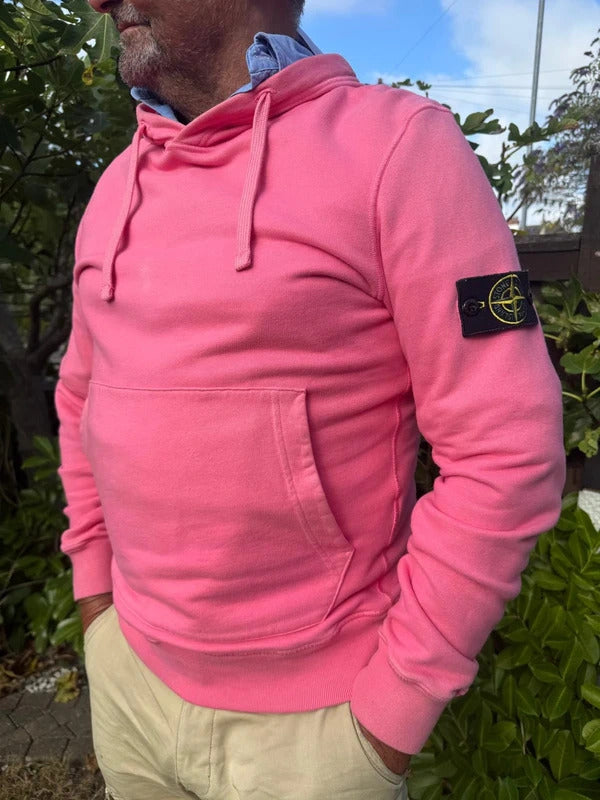 Stone Island Hoodie in Bright Pink