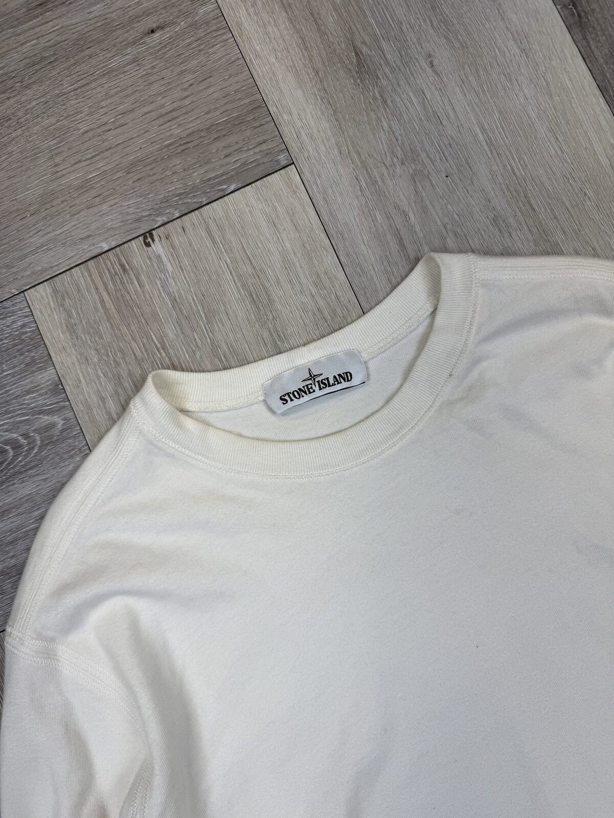 Stone Island AW2019 White Cotton Crewneck Sweatshirt - S