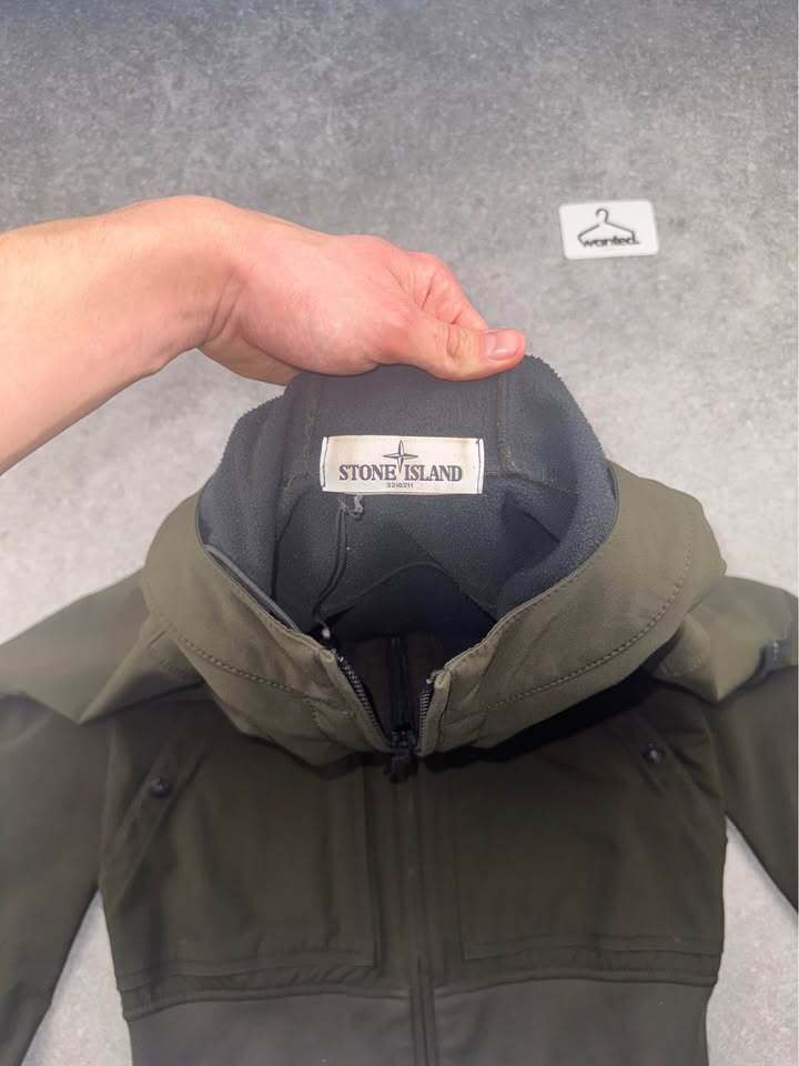 Khaki Stone Island Soft Shell-R Hooded Jacket