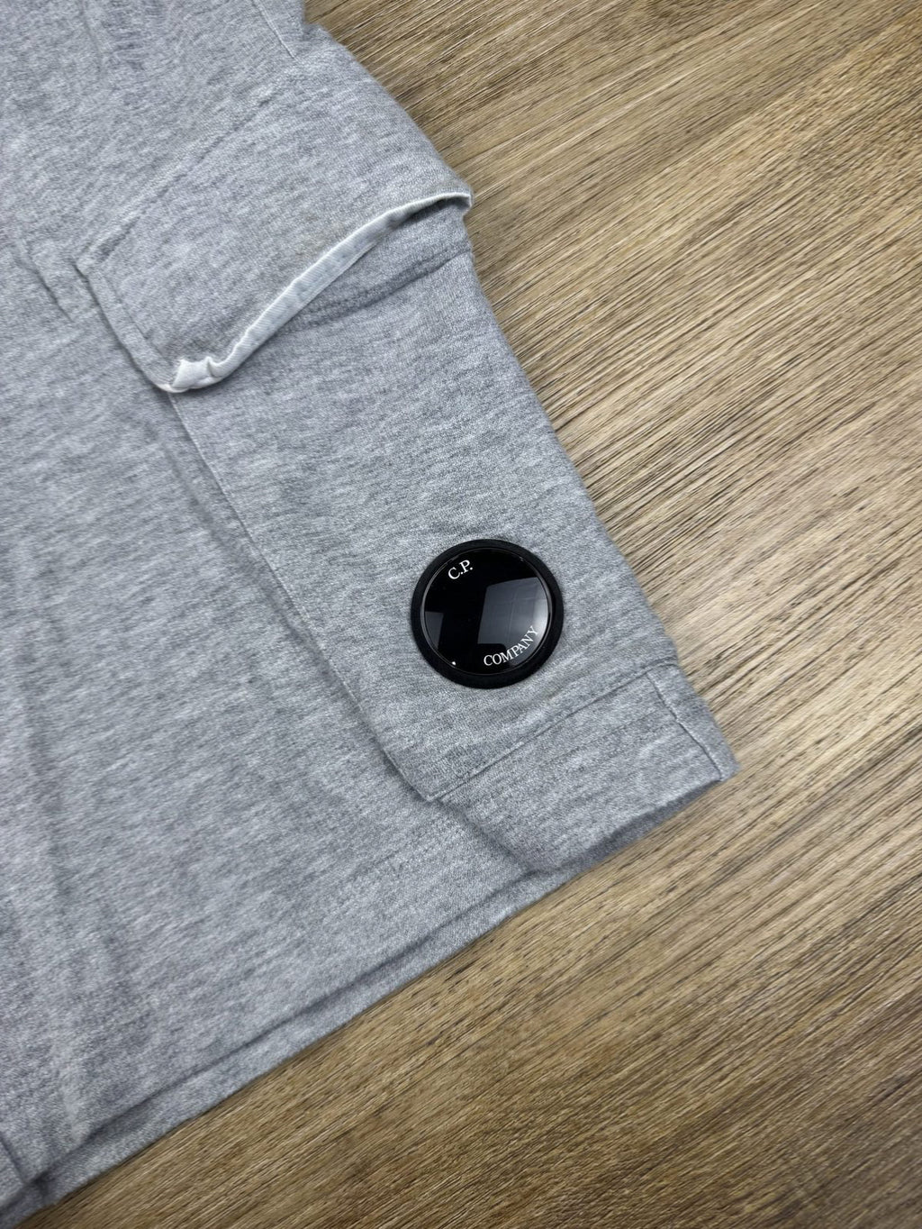 C.P. Company Micro Lens Fleece Jogger Shorts - Grey - Medium